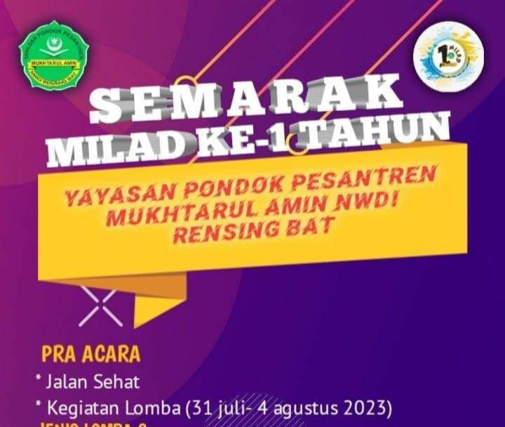 Jelang Milad Ke-1, Ponpes Mukhtarul Amin Rensing Bat Gelar Lomba
